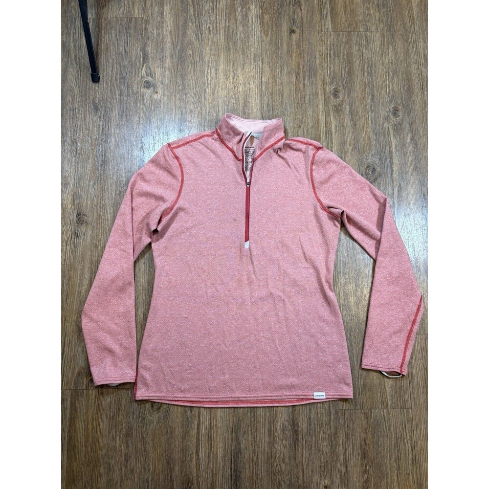 Patagonia Pullover Womens M Red Capilene 3 Midweight Quarter Zip Baselayer